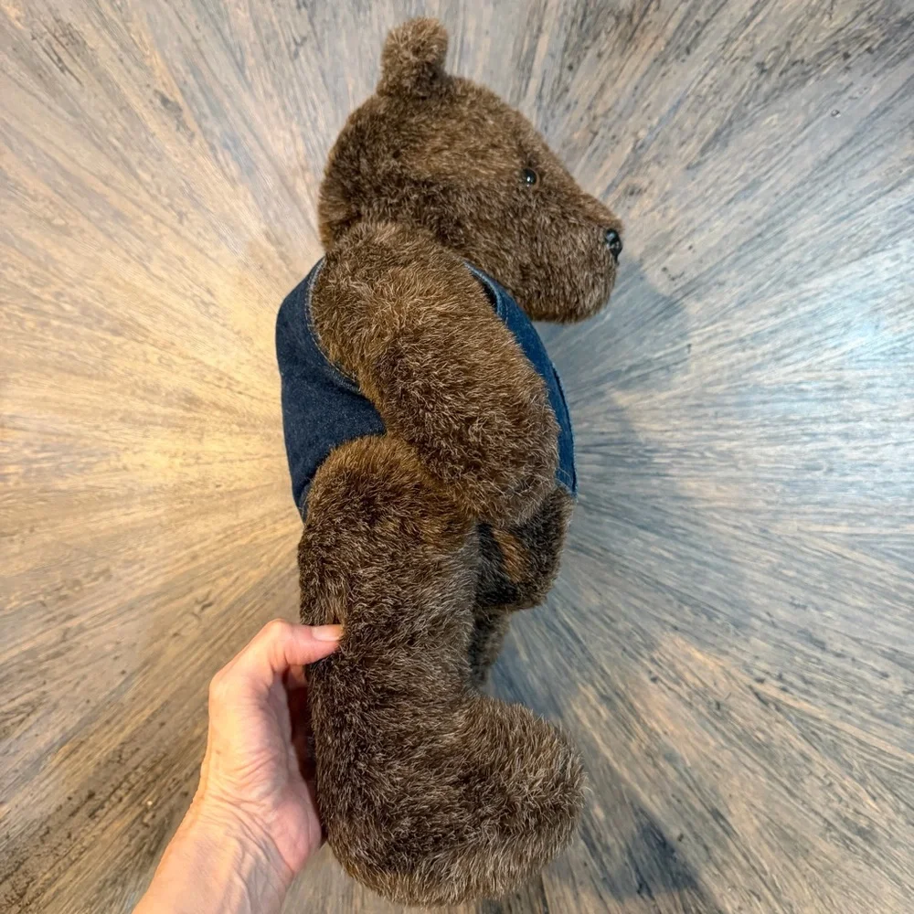 Vintage Rodeo Drive Beverly Hills Teddy Bear w/‎ Denim Vest 18” Plush Souvenir